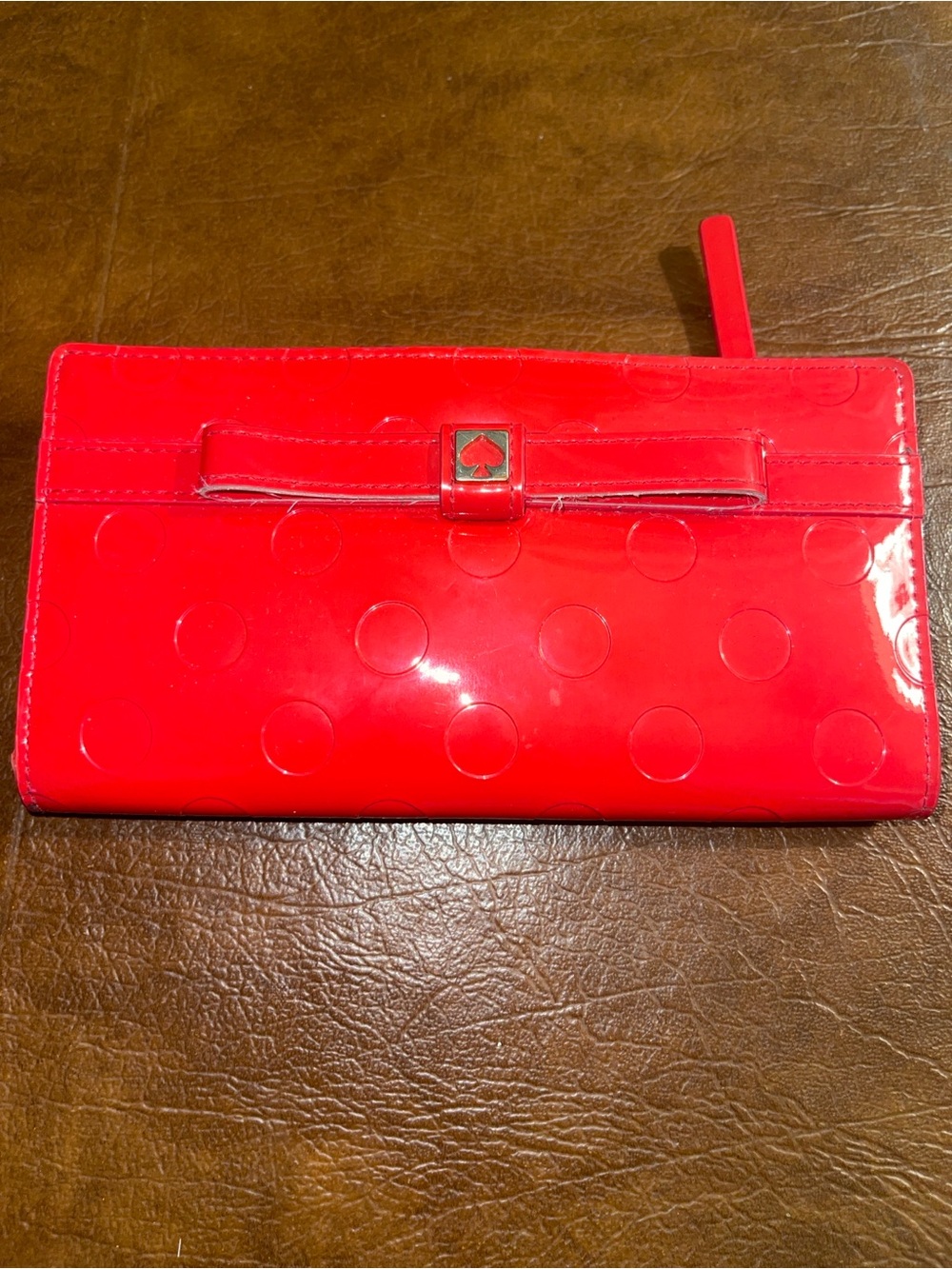 Kate Spade Camellia Street Stacy Patent Leather Bi Fold Wallet - Chili Red